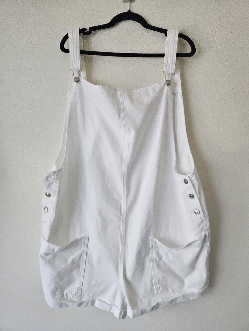 American Eagle White Short Overalls Romper NWT